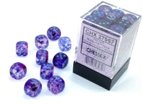 CHESSEX - Nebula Nocturnal - Blue Luminary 12mm d6 Dice Block (36 dice)