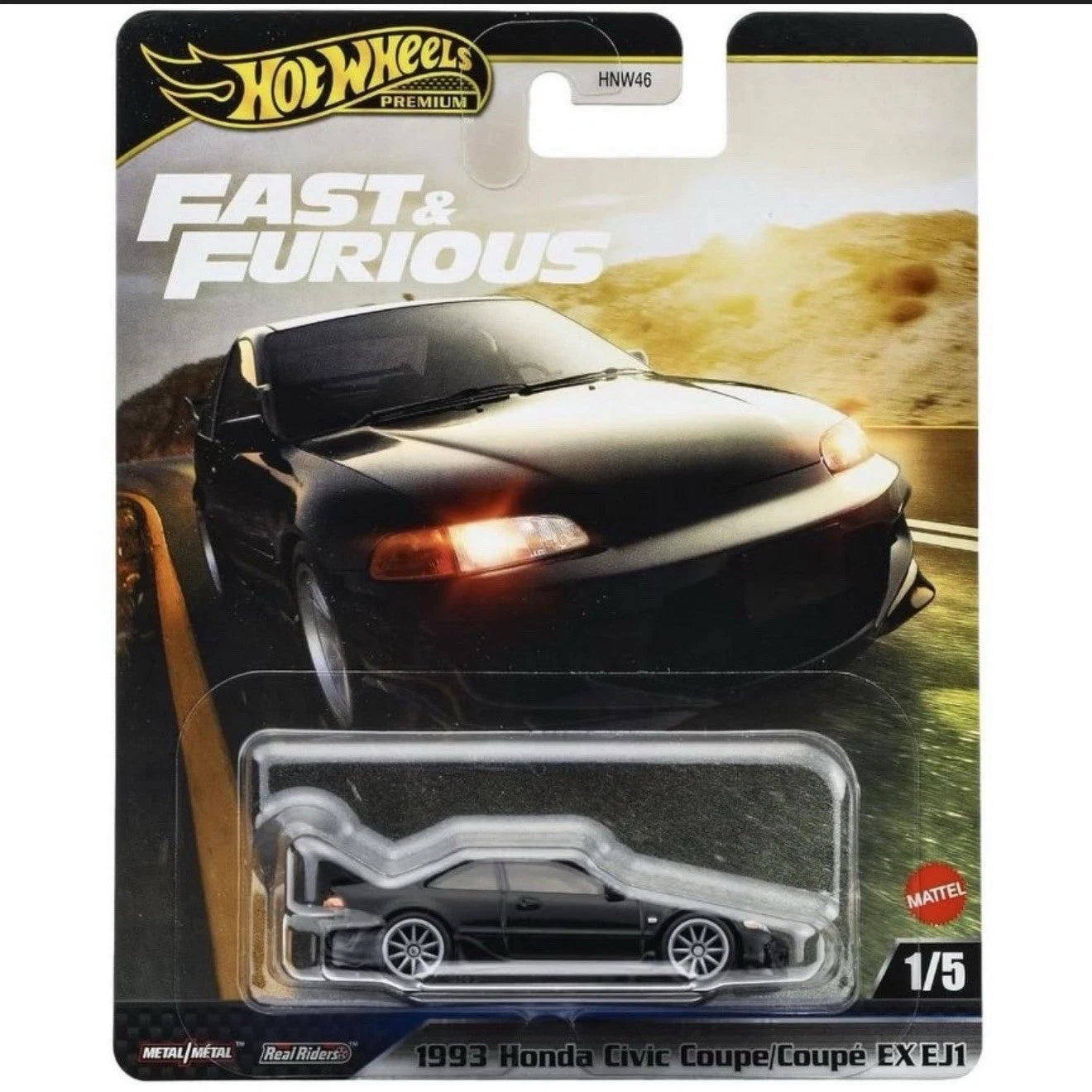 Mattel - Hot Wheels Premium Fast & Furious - 1993 Honda Civic Coupe/ Coupé EX EJ1 1/5
