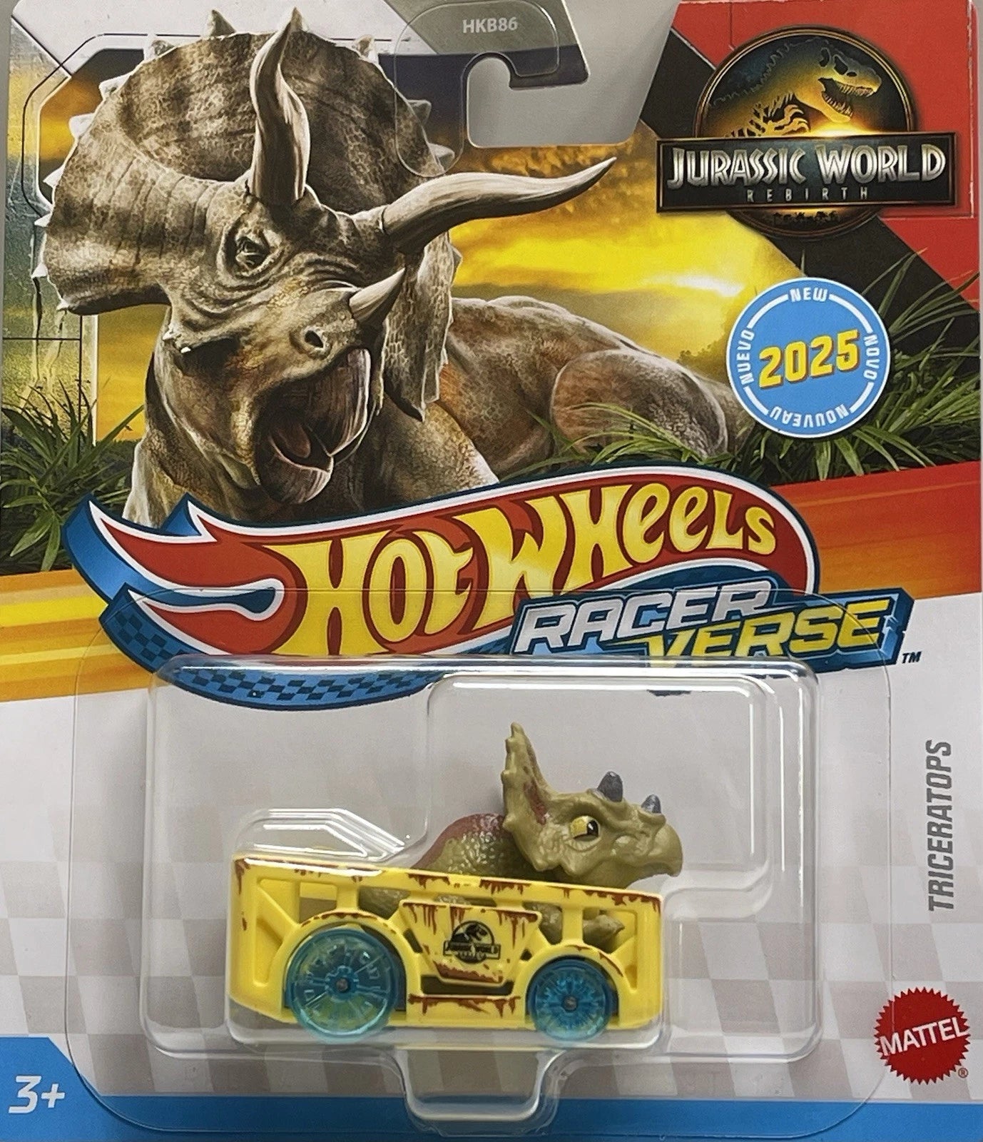 Mattel - Racer Verse Triceratops Jurassic World Hot Wheels
