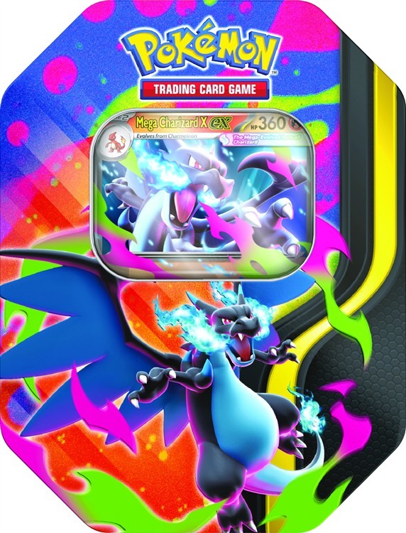 Pokemon TCG: Mega Evolution Tin Case (Mega Charizard X EX) - Ingles