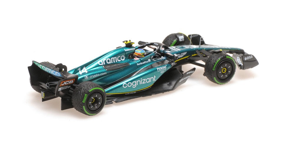Minichamps - Fernando Alonso Aston Martin AMR23 #14 2do Mónaco GP F1 2023, escala 1:43