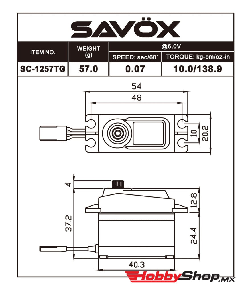 Savox - Black Edition Standard Size Coreless Digital Servo 0.07Sec / 139Oz @ 6V En Existencia