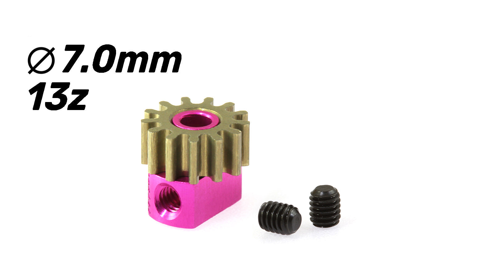 ScaleAuto - Piñón extraíble 13d. M50 ø7,0mm en ergal para eje 2mm con fijación mediante tornillo M2.5mm.