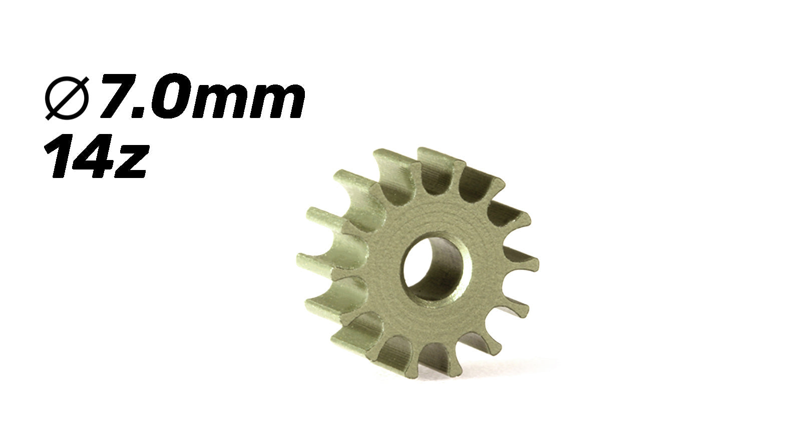 ScaleAuto - Piñón 14d. ergal ø7,0mm para eje de 2mm