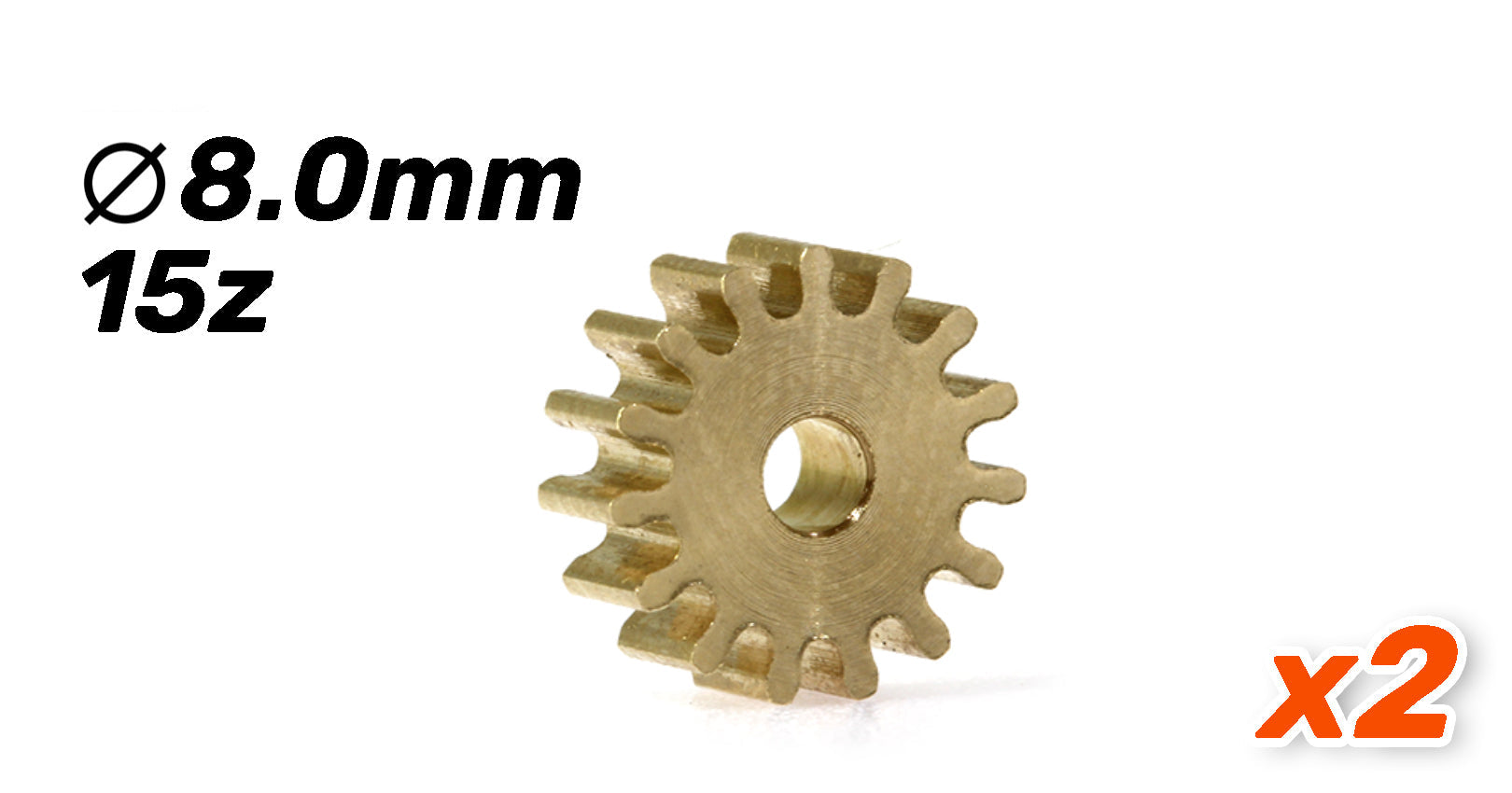 ScaleAuto - Piñón 15d. latón ø8,0mm para eje de 2mm