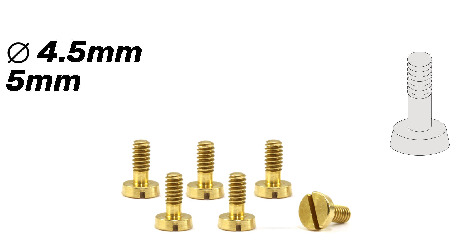 ScaleAuto - Tornillería Especial Suspensión de Cabeza Cónica 4,5mm en Laton (M2,2x5mm)