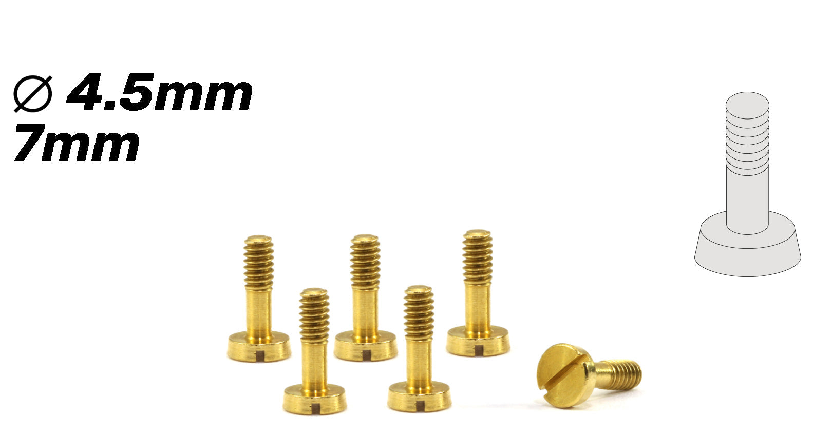 ScaleAuto - Tornillería Especial Suspensión de Cabeza Cónica 4,5mm en laton (M2,2x7mm)