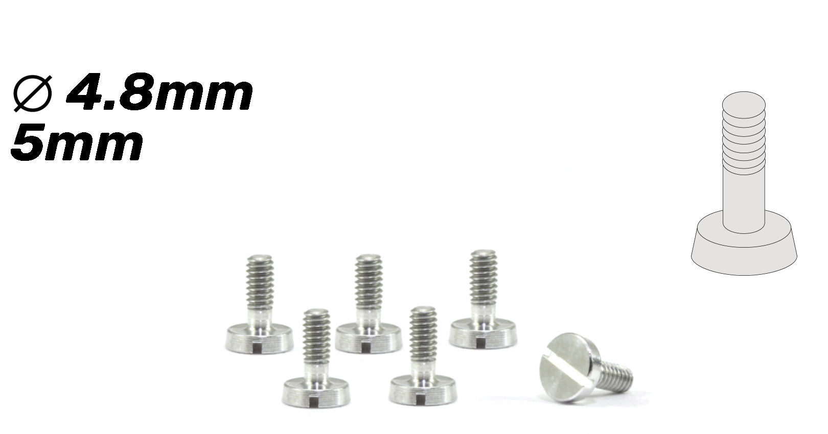 ScaleAuto - Tornillería Especial Suspensión de Cabeza Cónica 4,8mm en aluminio (M2x5mm)