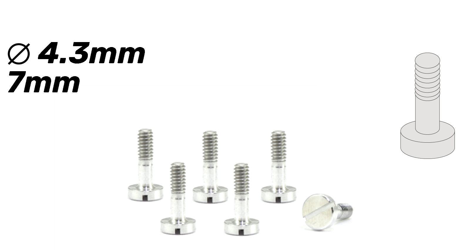 ScaleAuto - Tornillería Especial Suspensión de Cabeza ø4,3mm en aluminio (M2x7mm)