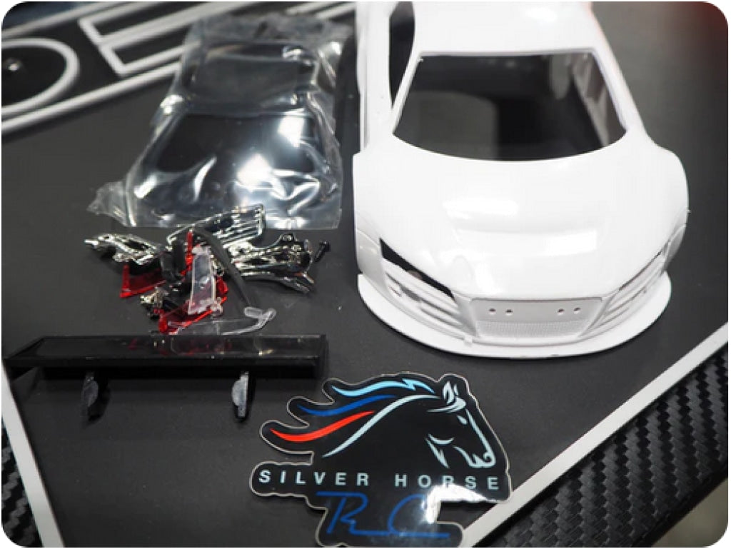 Silver Horse Rc - Audi R8 98 Mm Body Unpainted En Existencia