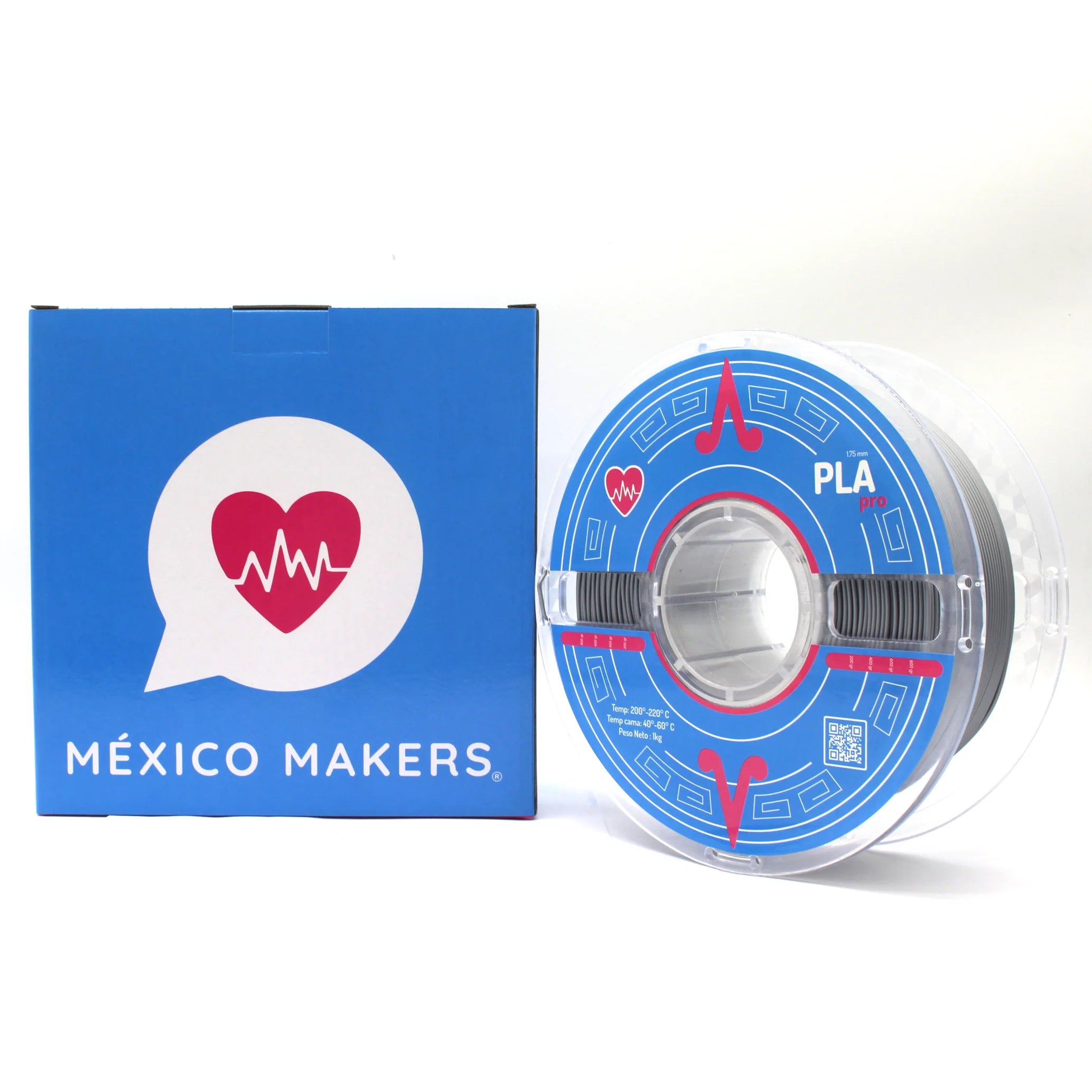 México Makers - Filamento PLA PRO Plateado para Impresora 3D