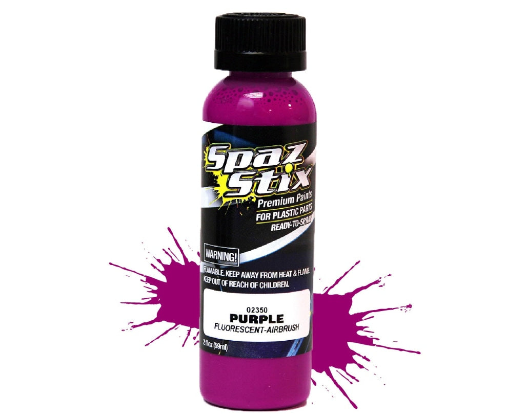 Spaz Stix - Purple Fluorescent Airbrush Ready Paint 2Oz Bottle En Existencia