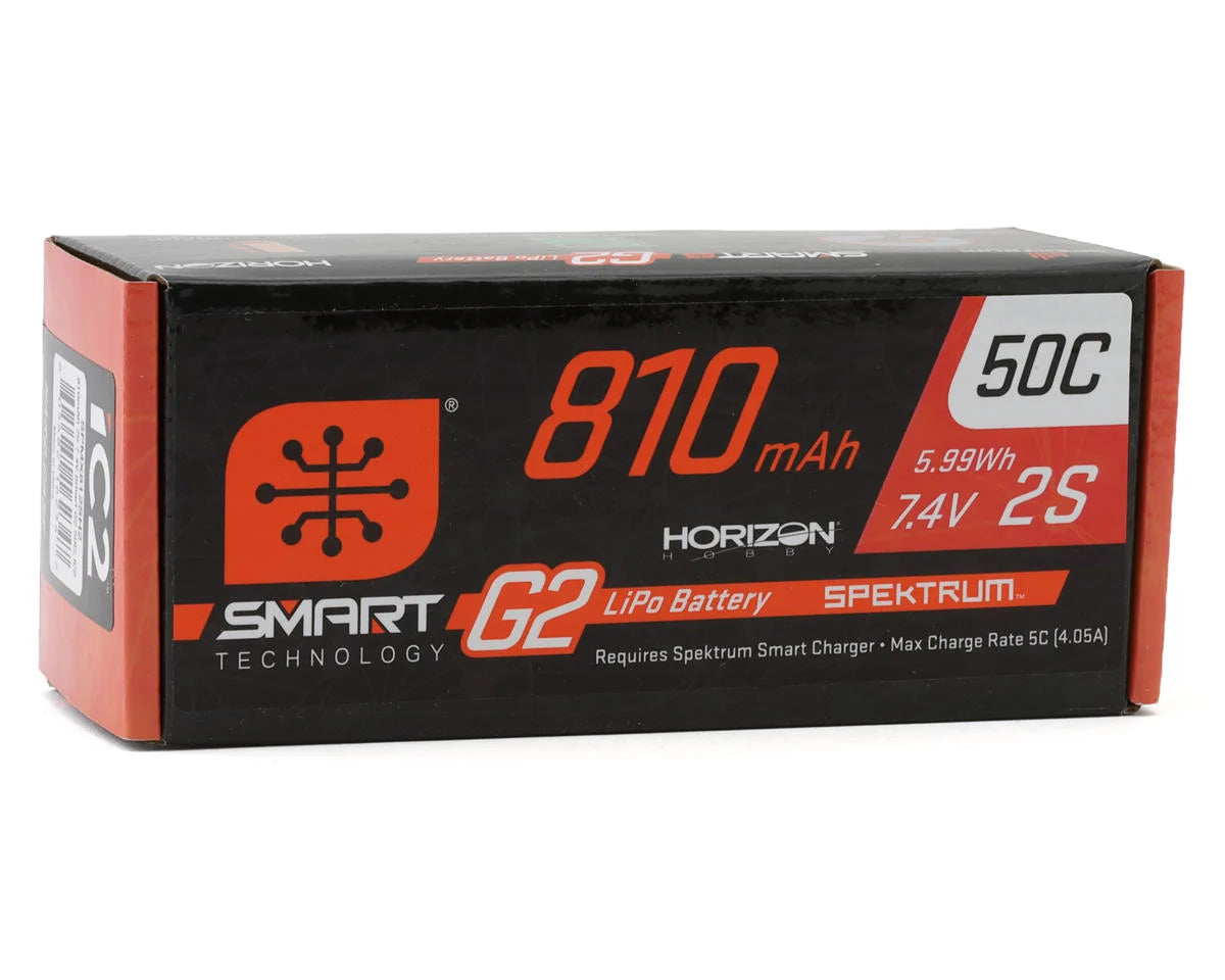 Spektrum RC - 7.4V 810mAh 2S Smart G2 50C LiPo: IC2