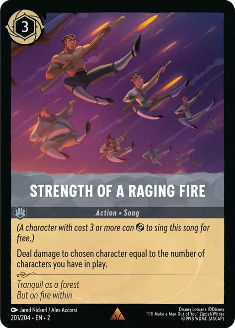 Carta Strength of a Raging Fire,Set Rise of the Floodborn , Número de Tarjeta 201 , Color Steel, Rarity Rare