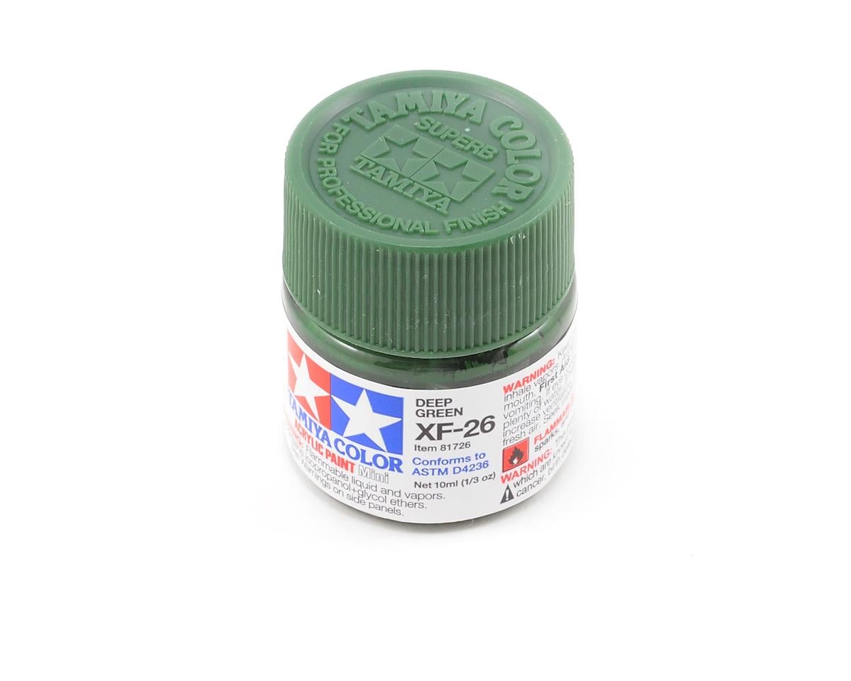 Tamiya - Acrylic Mini XF-26 Deep Green Paint, 10ml Bottle