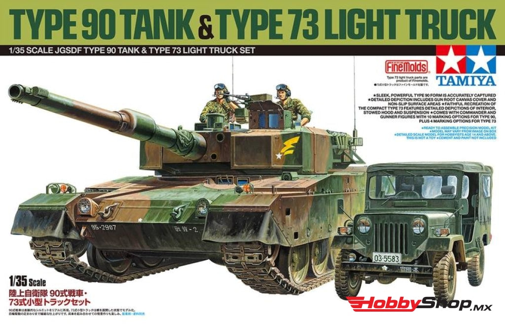 Tamiya - 1/35 Jgsdf Type 90 Tank & 73 Light Truck Le Plastic Model Kit En Existencia