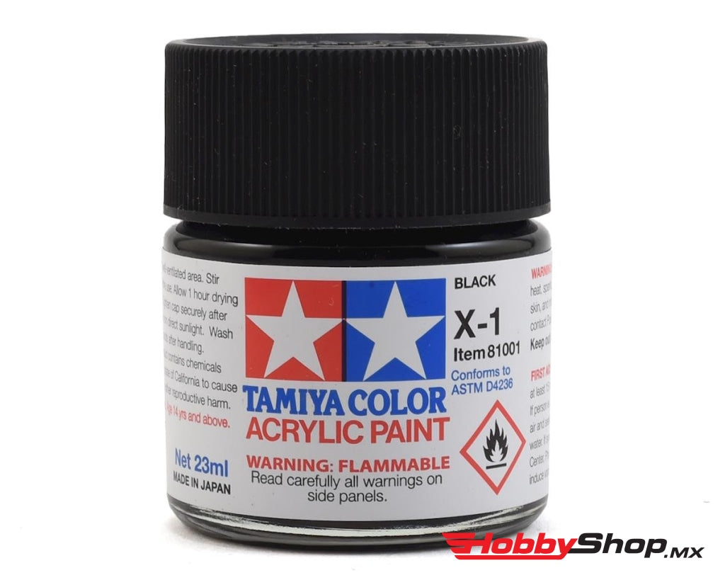 Tamiya - Acrylic X-1 Black Paint 23Ml Bottle En Existencia