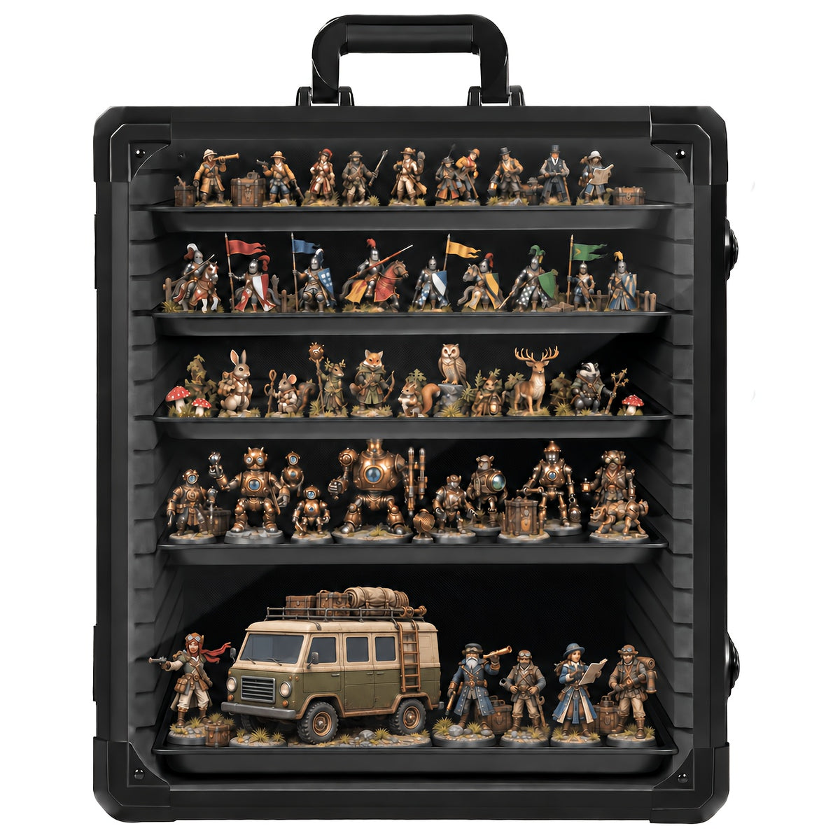 Maletín grande para miniaturas con cerradura