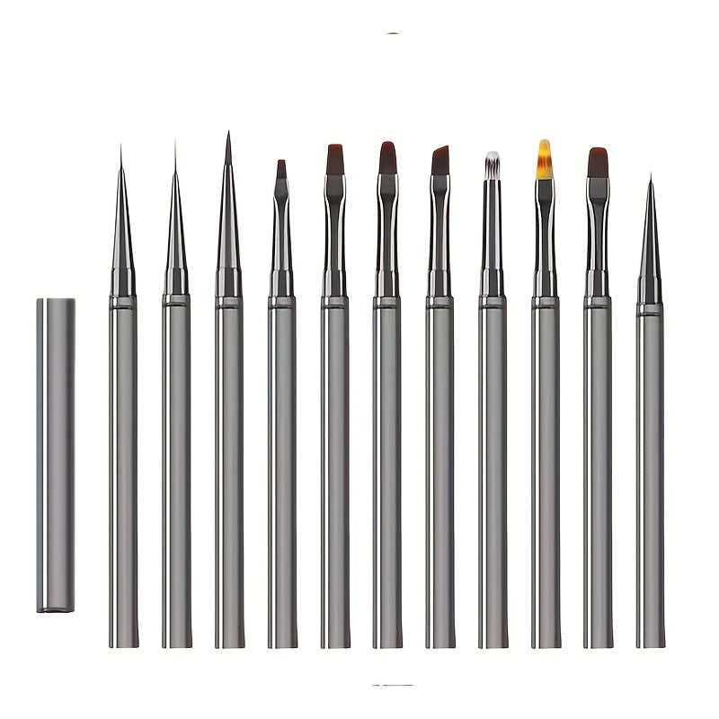 SHIMENG - SHIMENG - Set de 12 pinceles para nail art