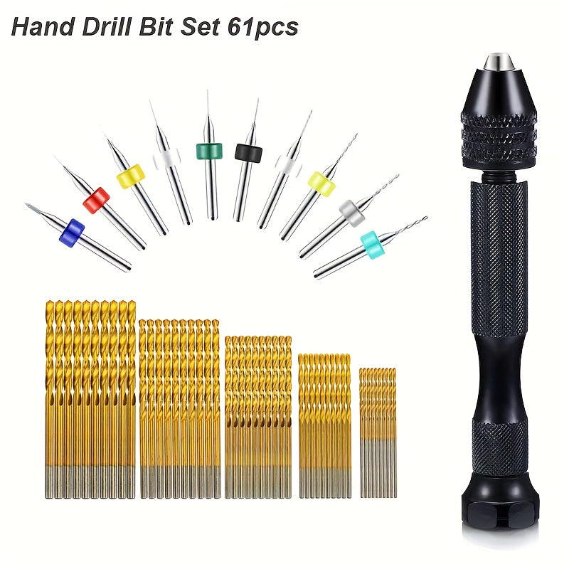 Mini taladro manual para modelismo, 61 piezas