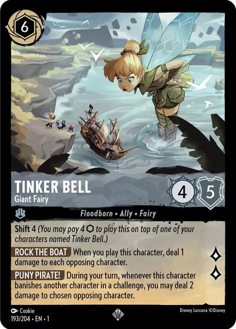 Carta Tinker Bell - Giant Fairy,Set The First Chapter, Número de Tarjeta 193 , Color Steel, Rarity Super Rare