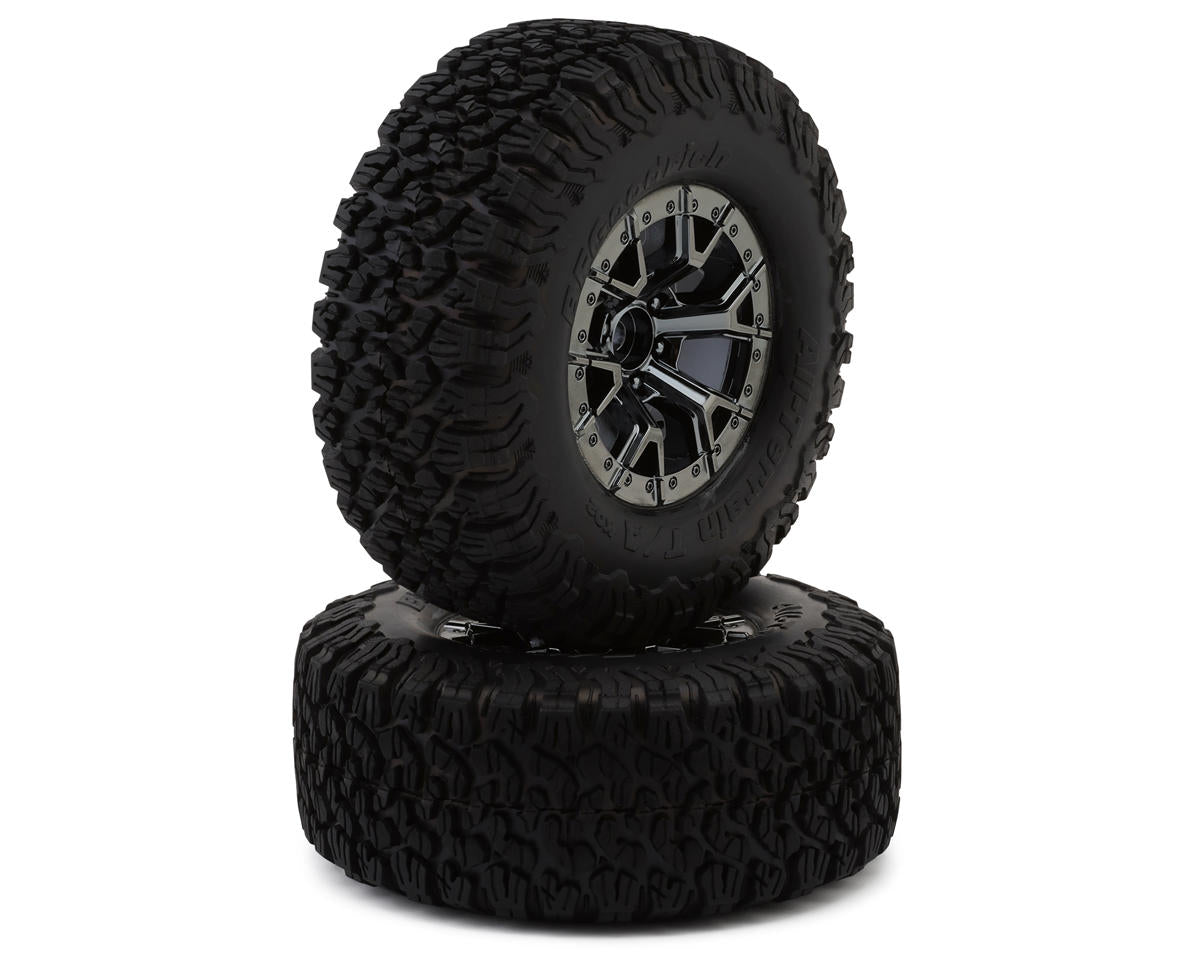 Traxxas - Ford Raptor R All-Terrain T/A KO2 Pre-Mounted Rear Tires by BFGoodrich (Black Chrome) (2) w/12mm Hex