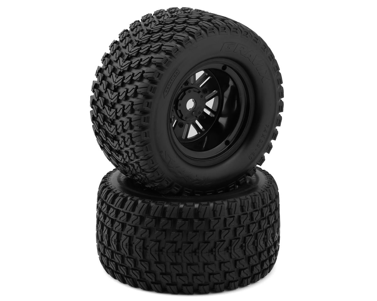 Traxxas - Gravix Rear Pre-Mounted Tires w/Funco Wheels (Black) (2)
