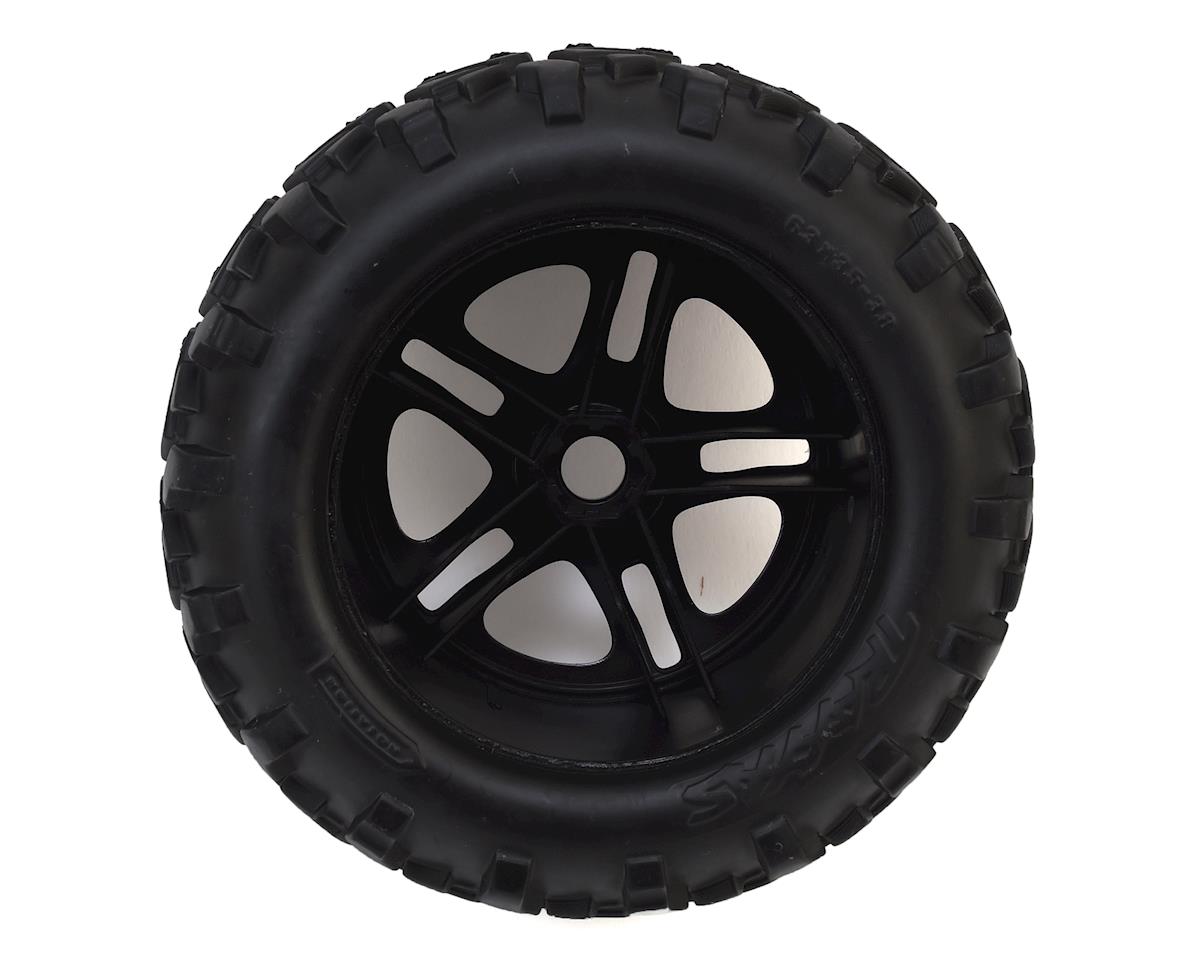 Traxxas - Maxx Tires 3.8" Pre-Mounted Tires w/Split Spoke Wheels (2) (Black) 17mm Splined Hex