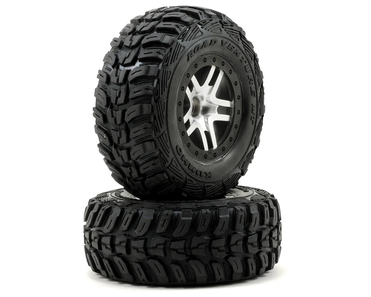 Traxxas - Kumho Venture MT Front Tires (2) (Satin Chrome) (S1) w/Split-Spoke Front Wheel