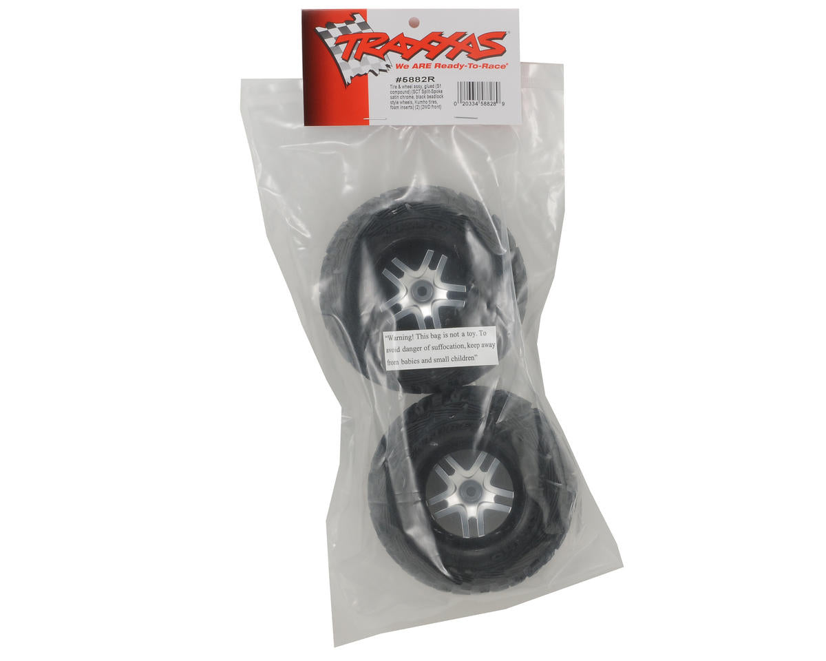Traxxas - Kumho Venture MT Front Tires (2) (Satin Chrome) (S1) w/Split-Spoke Front Wheel