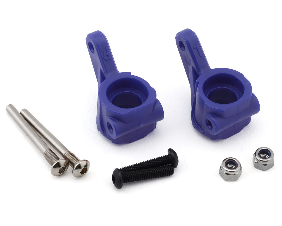 Traxxas - Steering blocks, extreme heavy duty, blue (left & right)/ 3x26mm hinge pins (2)/ 3x15mm BCS (2) (for use with #9180, 9181, 9182 upgrade kit)