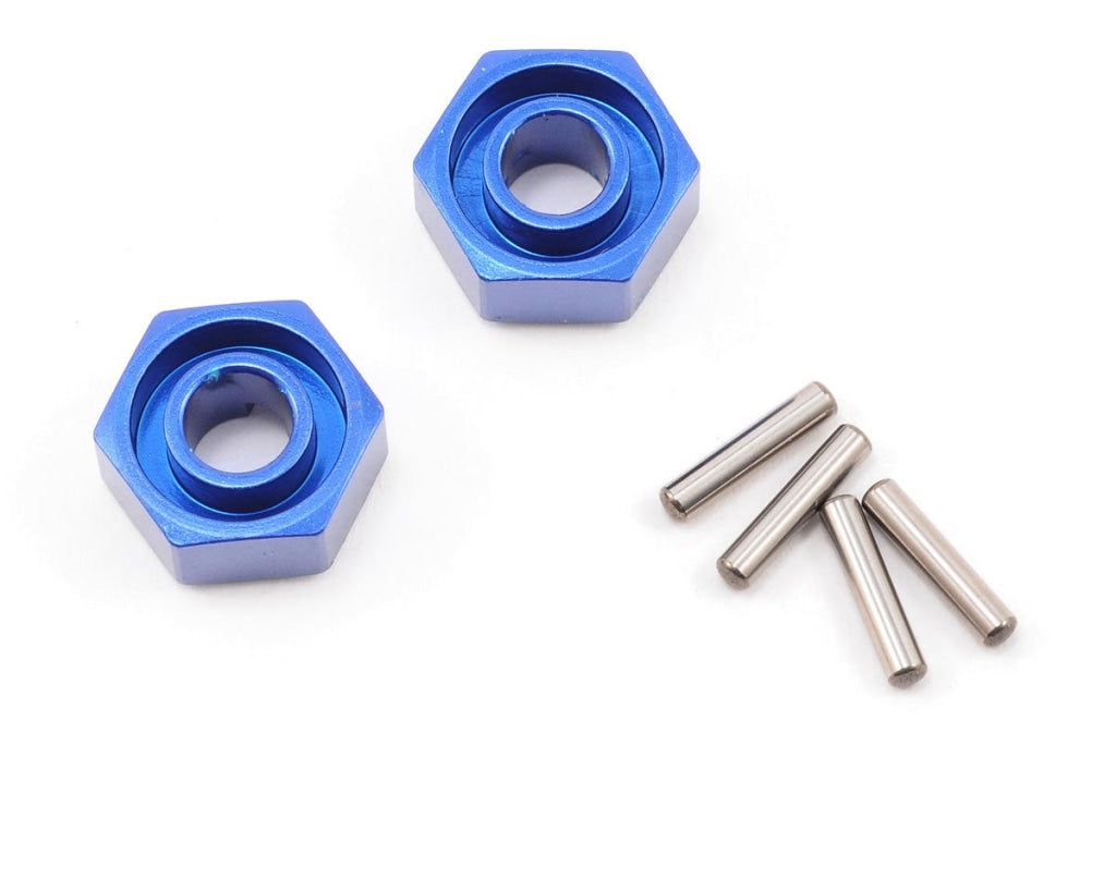 Traxxas - Cubos De Rueda Hexagonales (Anodizado Azul Aluminio Ligero) (2) / Pasadores Del Eje (4) En
