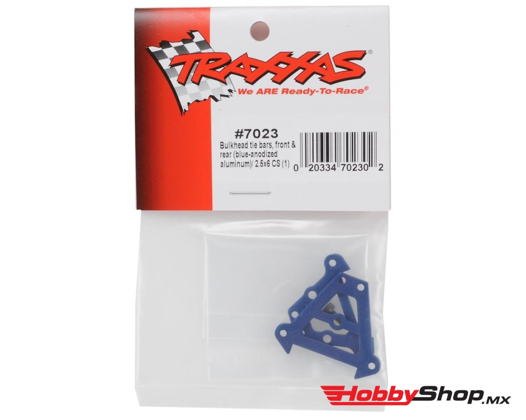 Traxxas - Front & Rear Aluminum Bulkhead Tie Bars (Blue) En Existencia