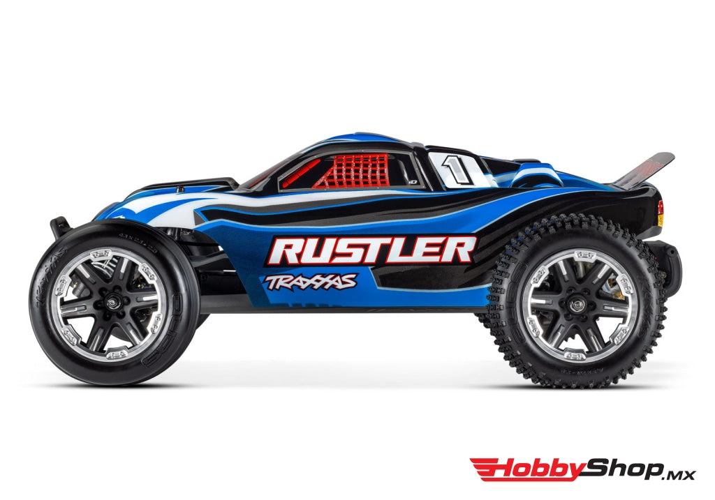 Traxxas - Rustler 1/10 Rtr Stadium Truck W/Led Lights Tq 2.4Ghz Radio Battery & Dc Charger Azul En