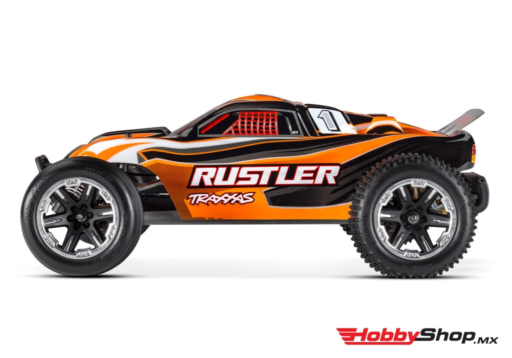 Traxxas - Rustler 1/10 Rtr Stadium Truck W/Led Lights Tq 2.4Ghz Radio Battery & Dc Charger Naranja