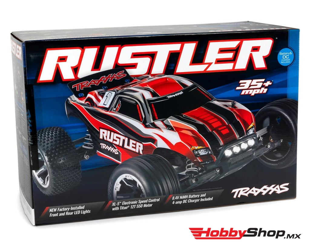 Traxxas - Rustler 1/10 Rtr Stadium Truck W/Led Lights Tq 2.4Ghz Radio Battery & Dc Charger Naranja