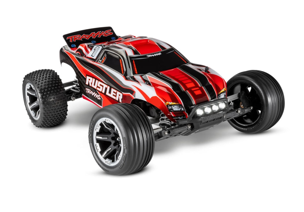 Traxxas - Rustler 1/10 Rtr Stadium Truck W/Led Lights Tq 2.4Ghz Radio Battery & Dc Charger Roja En