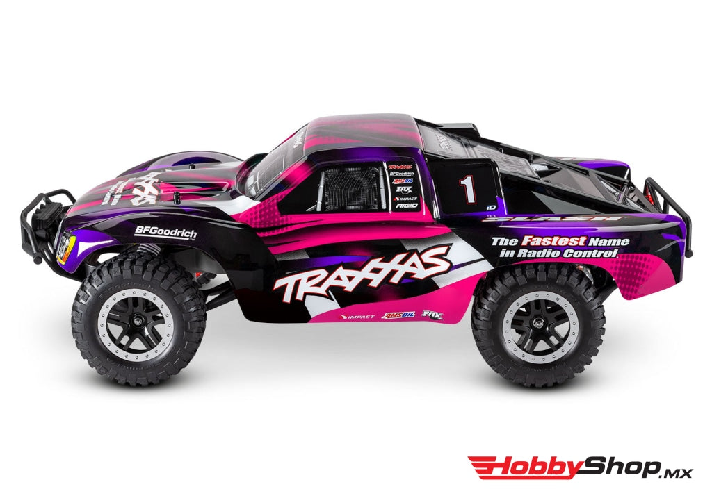 Traxxas - Slash 1/10 Rtr Short Course Truck Led Lights Tq 2.4Ghz Radio Battery & Dc Charger Rosa En