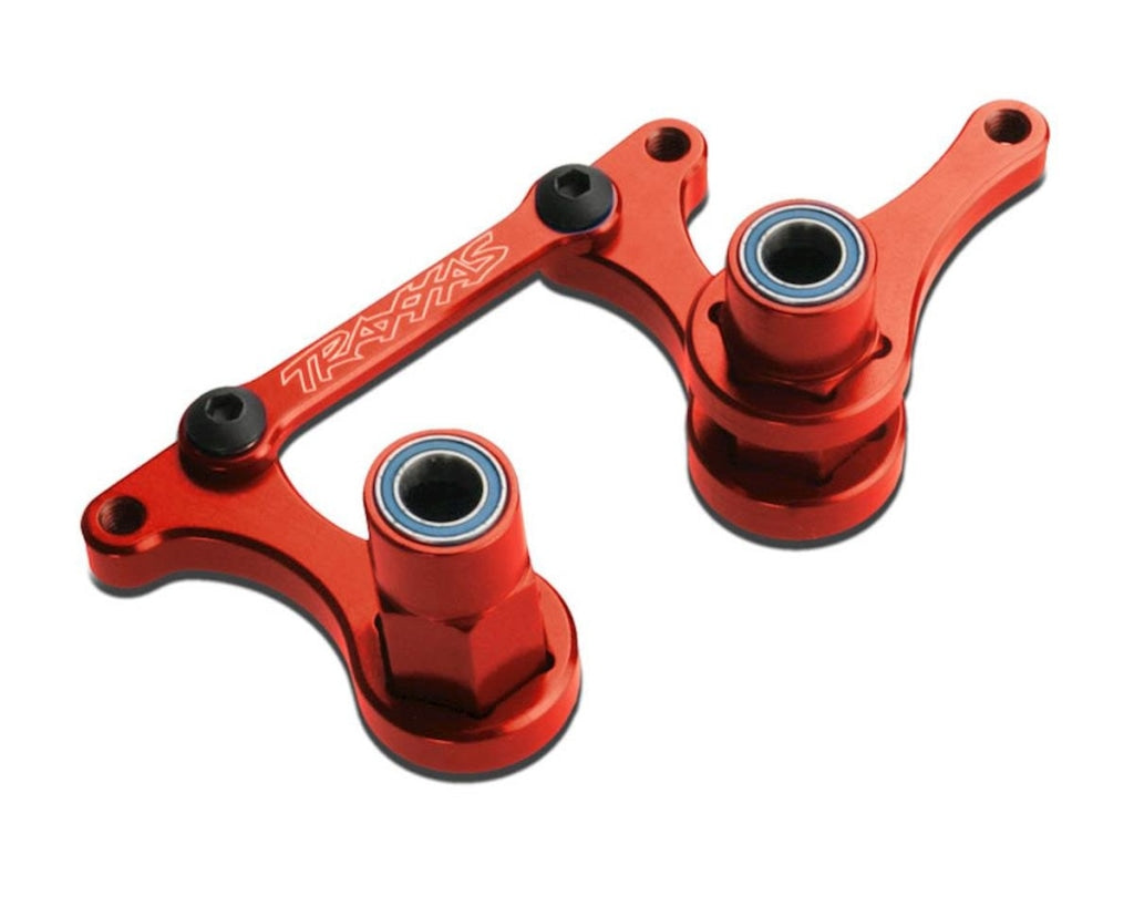 Traxxas - Steering Bellcranks Eslabón De Arrastre (Aluminio 6061-T6 Anodizado En Rojo) / Rodamientos