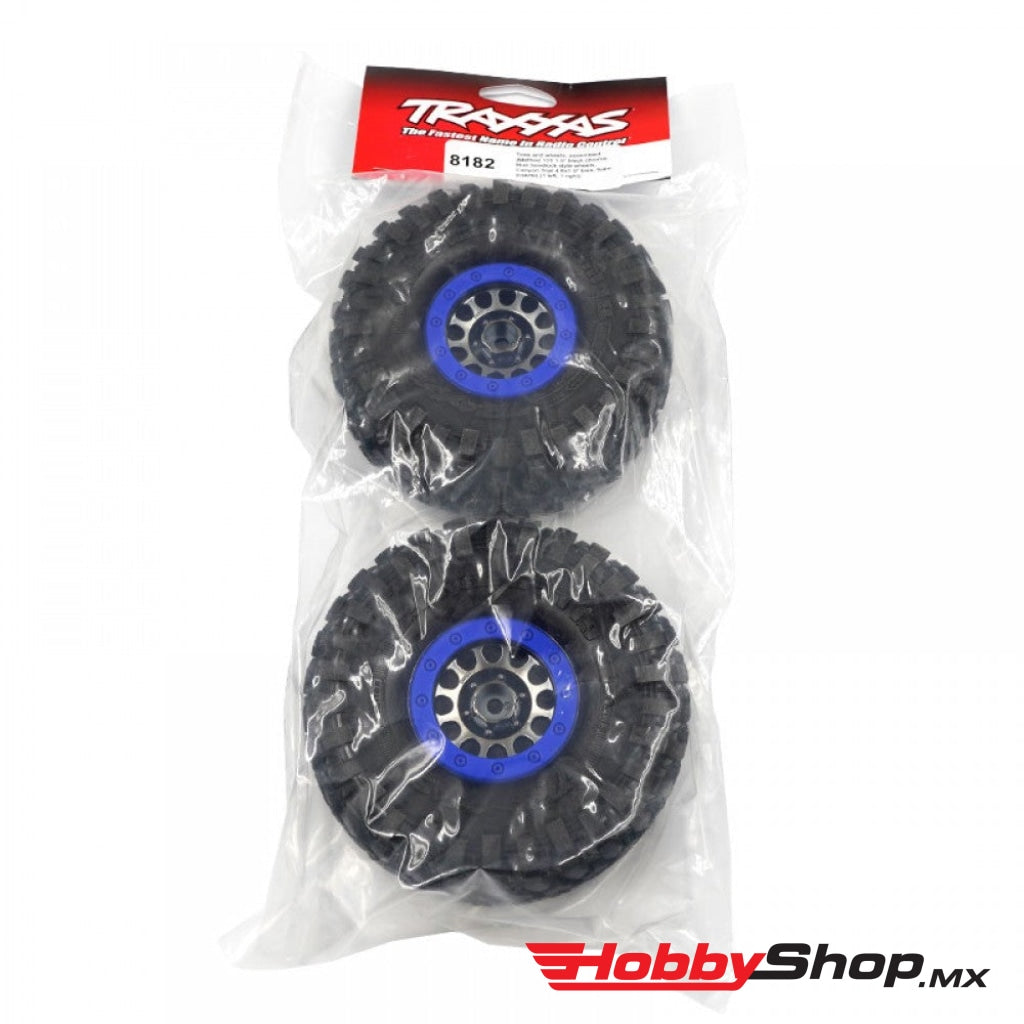 Traxxas - Tires & Wheels Assembled (Method Race Wheels® 105 Beadlock 1.9 Satin Black Chrome Blue