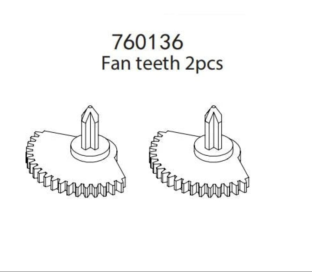 Turbo Racing - 1:76 C64 Rc Car Piezas De Repuesto 2 Dientes Ventilador En Existencia