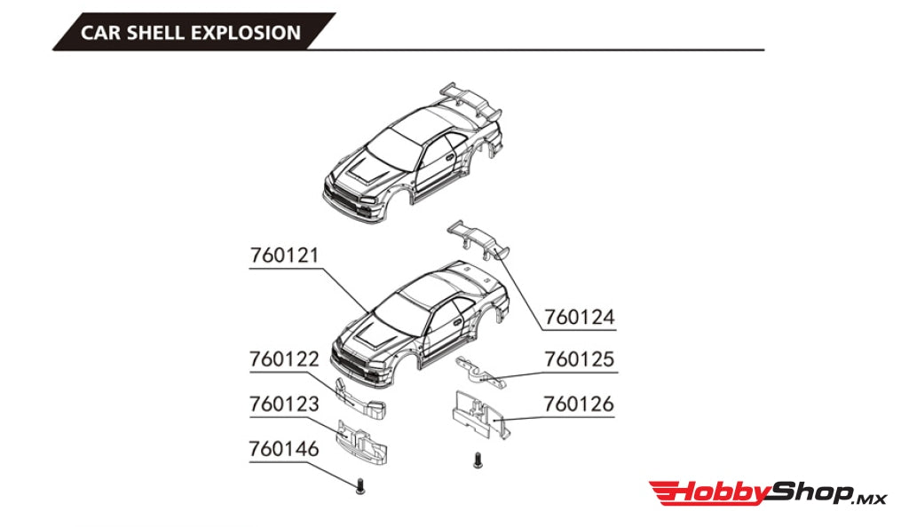 Turbo Racing - Conjunto De Carrocería Coche 1:76 Rc C64 En Existencia