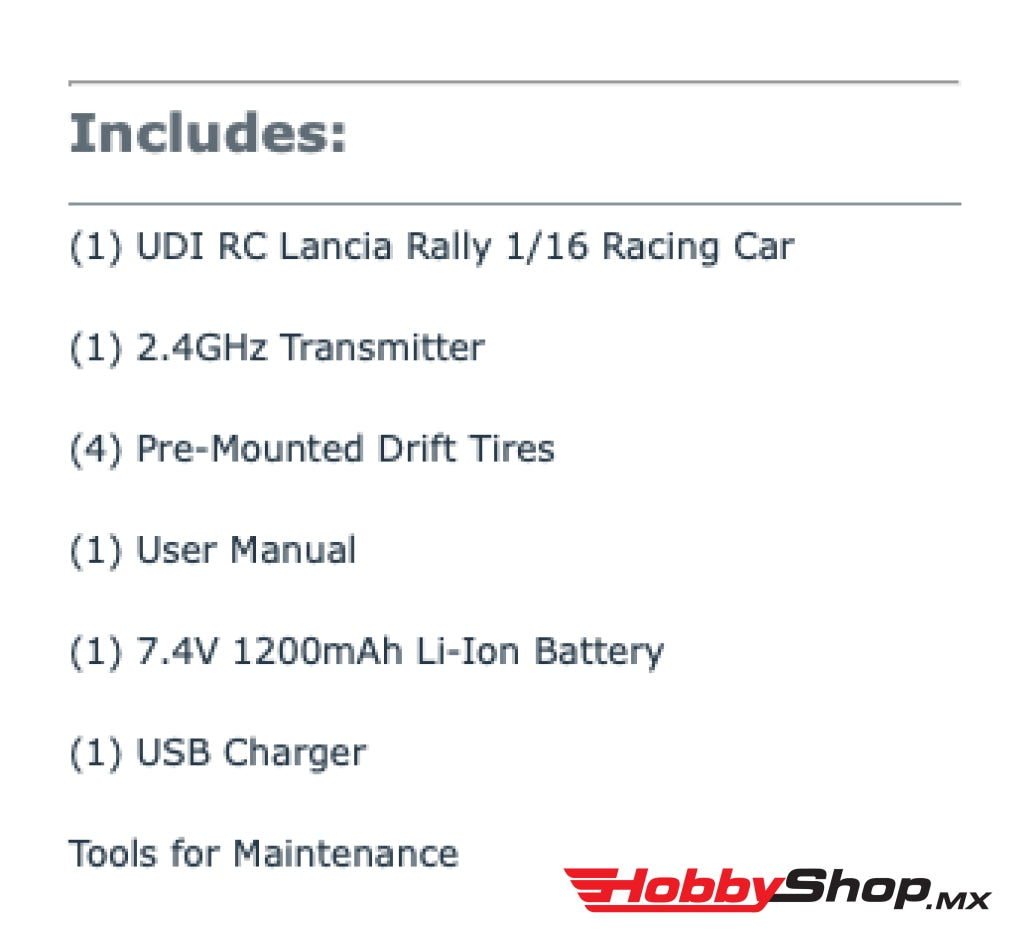 Udi Rc - Lancia Rally 1/16 4Wd Rtr On-Road Car W/Drift Tires En Existencia