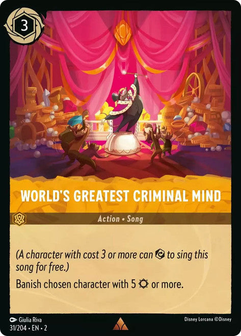 Carta World's Greatest Criminal Mind,Set Rise of the Floodborn , Número de Tarjeta 31 , Color Amber, Rarity Rare