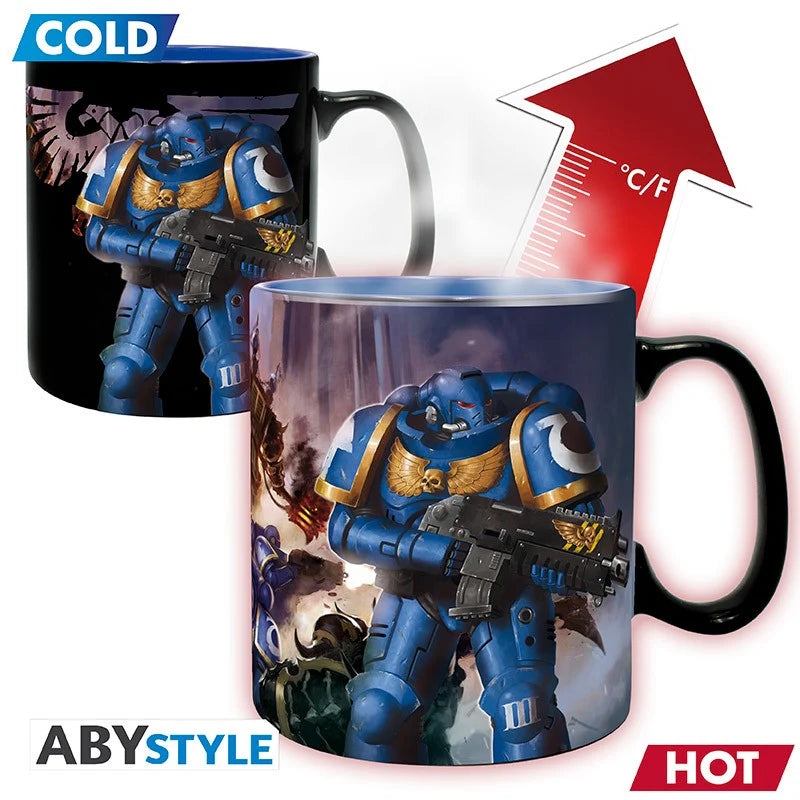 ABYStyle - Taza Termocromatica: Warhammer 40,000 - Ultramarine & Black Legion (450ml)