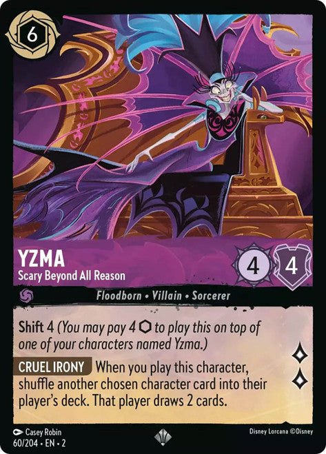 Carta Yzma - Scary Beyond All Reason,Set Rise of the Floodborn , Número de Tarjeta 60 , Color Amethyst, Rarity Super Rare