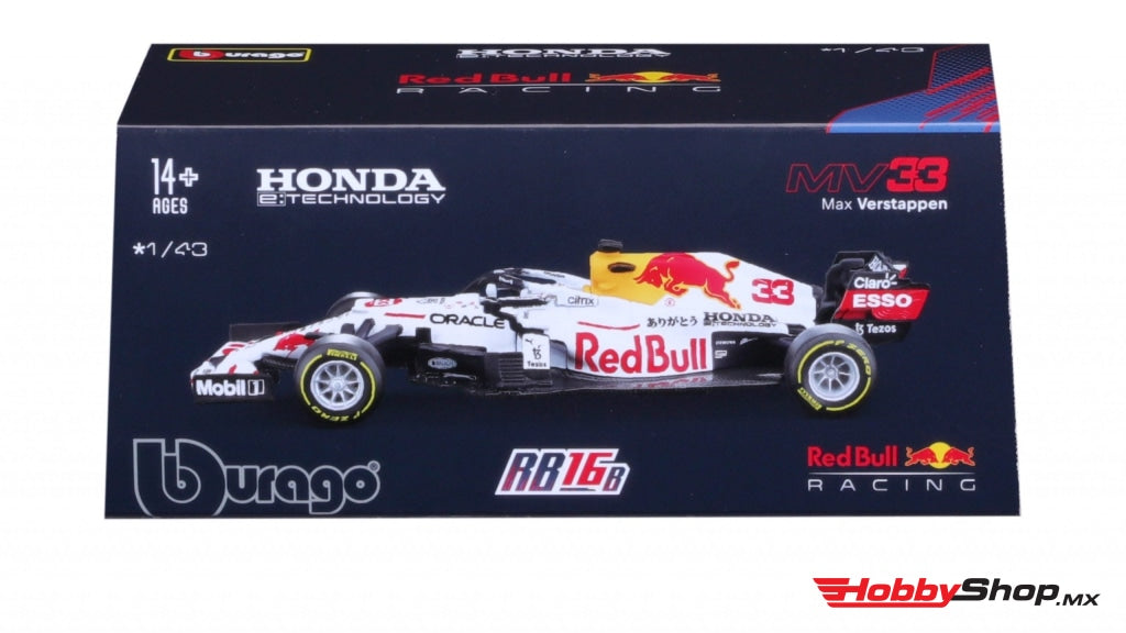 Bburago - Max Verstappen Red Bull Racing Rb16B #33 Escala 1:43 En Existencia