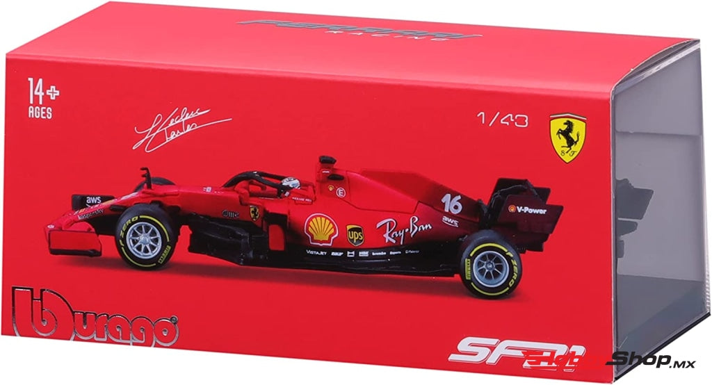 Bburago - Racing Ferrari 2021 #16 C. Leclerc Escala 1:43 En Existencia