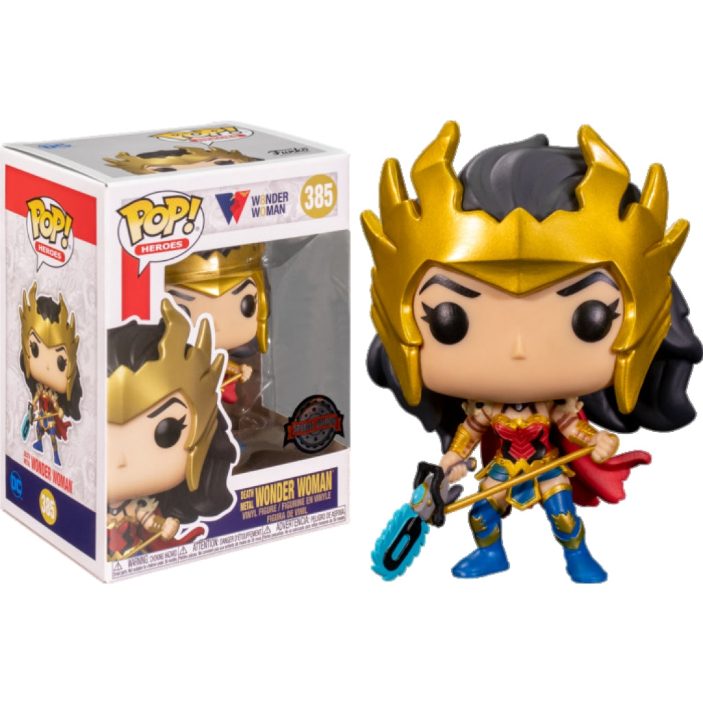 Funko Pop Heroes: Ww 80Th - Death Metal Wonder Woman (Brilla En La Oscuridad) #385 En Existencia