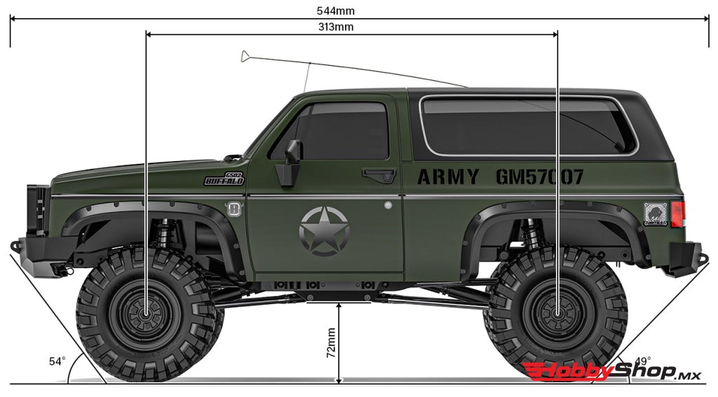 Gmade - 1/10 Gs02F Military Buffalo Ts Scale Crawler Kit En Existencia